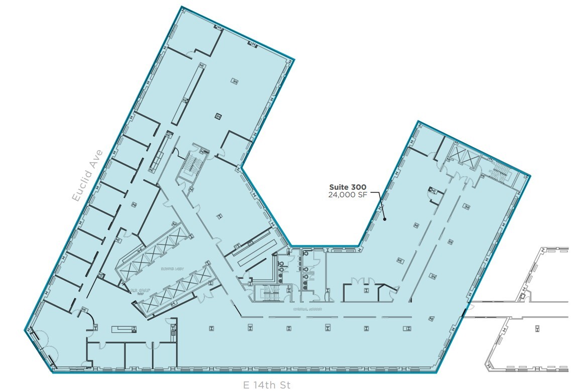 1400-1422 Euclid Ave, Cleveland, OH à louer Plan d’étage– Image 1 sur 1