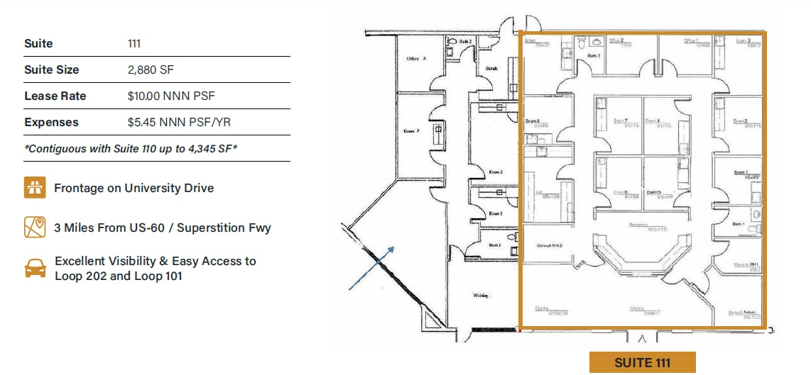 1134 E University Dr, Mesa, AZ à louer Plan d’étage– Image 1 sur 1