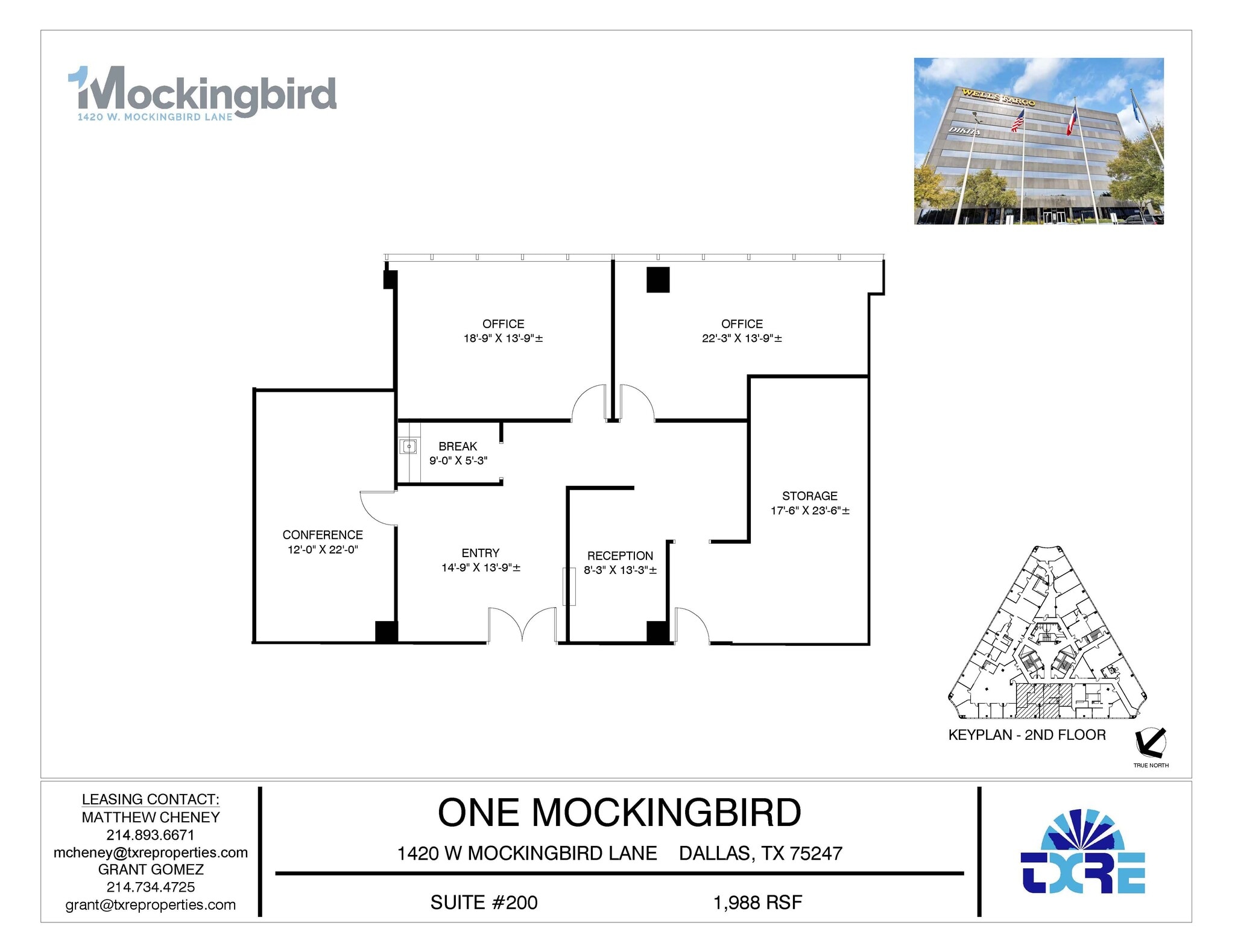 1420 W Mockingbird Ln, Dallas, TX à louer Plan d’étage– Image 1 sur 2