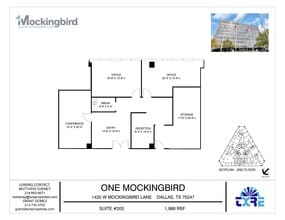 1420 W Mockingbird Ln, Dallas, TX à louer Plan d’étage– Image 1 sur 2