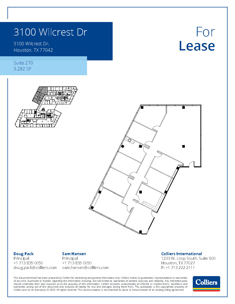 3000 Wilcrest Dr, Houston, TX à louer Plan d’étage– Image 1 sur 2