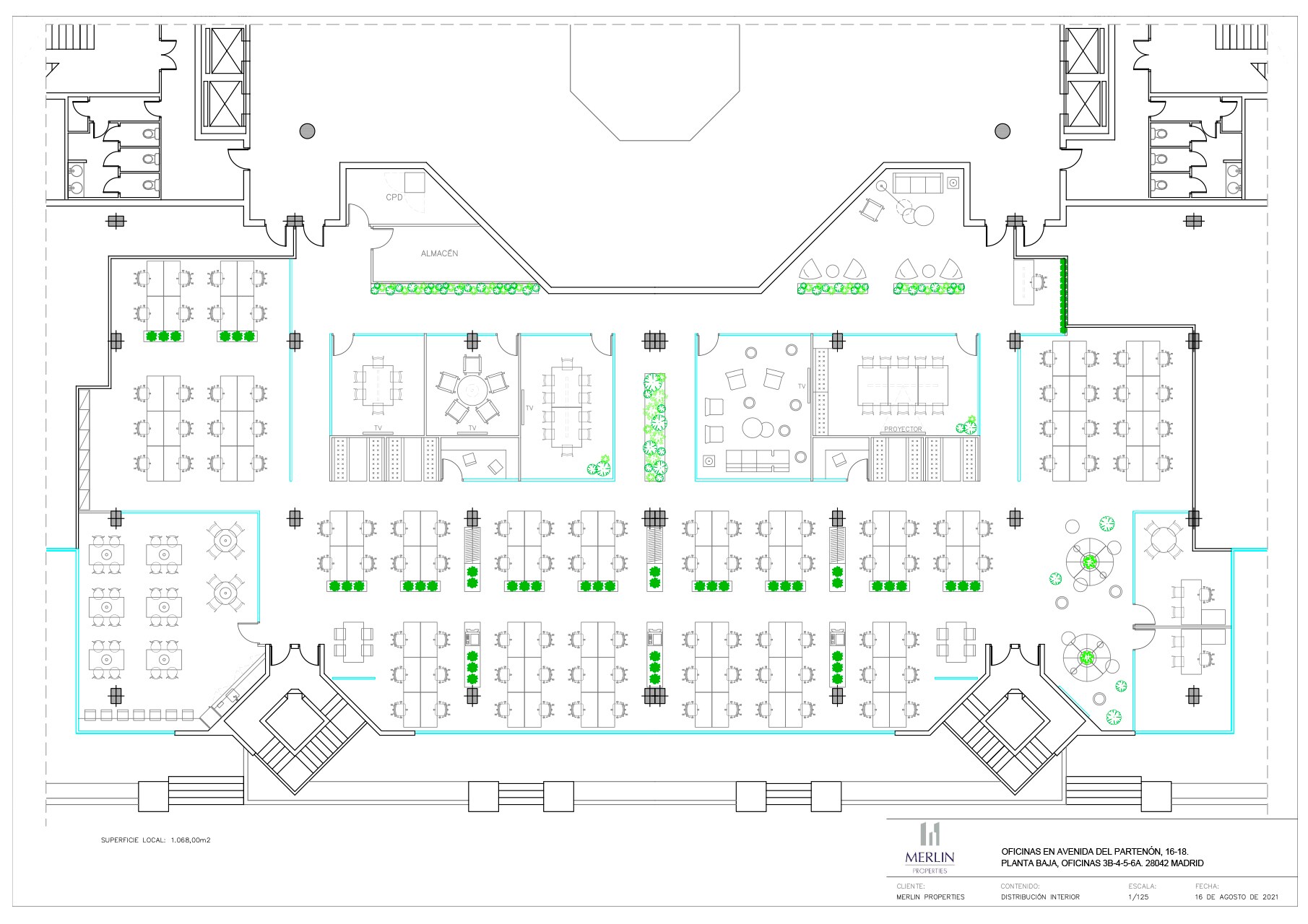 Avenida del Partenón, 16-18, Madrid, Madrid à louer Plan d’étage type– Image 1 sur 1