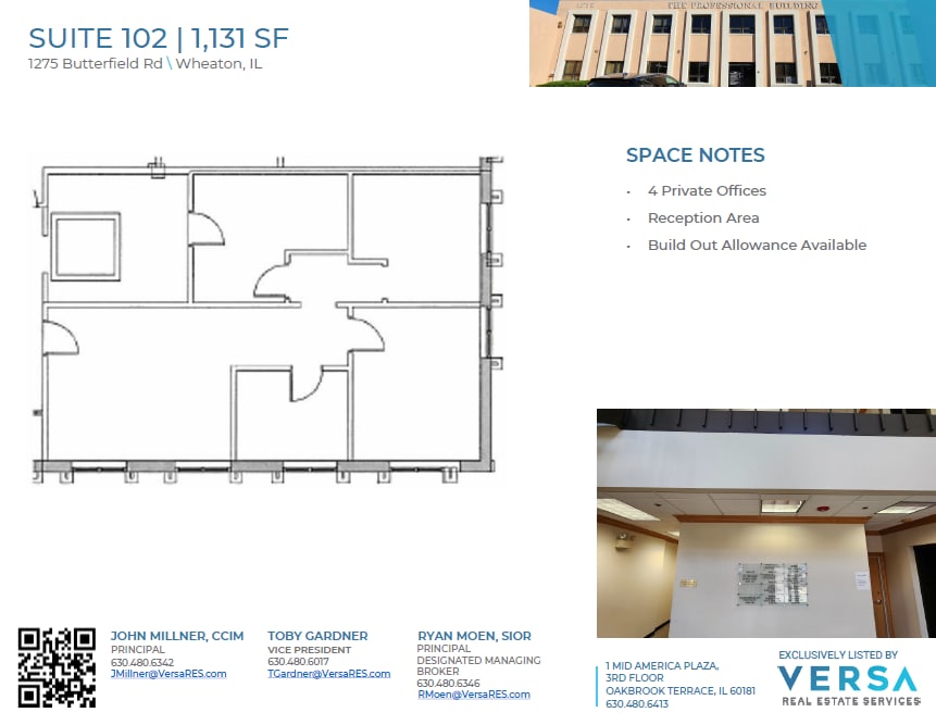 1275 E Butterfield Rd, Wheaton, IL à louer Plan d’étage– Image 1 sur 1