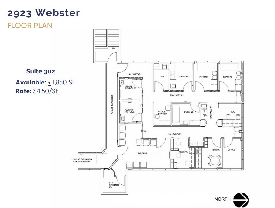 2923 Webster St, Oakland, CA à louer Plan d’étage– Image 1 sur 1