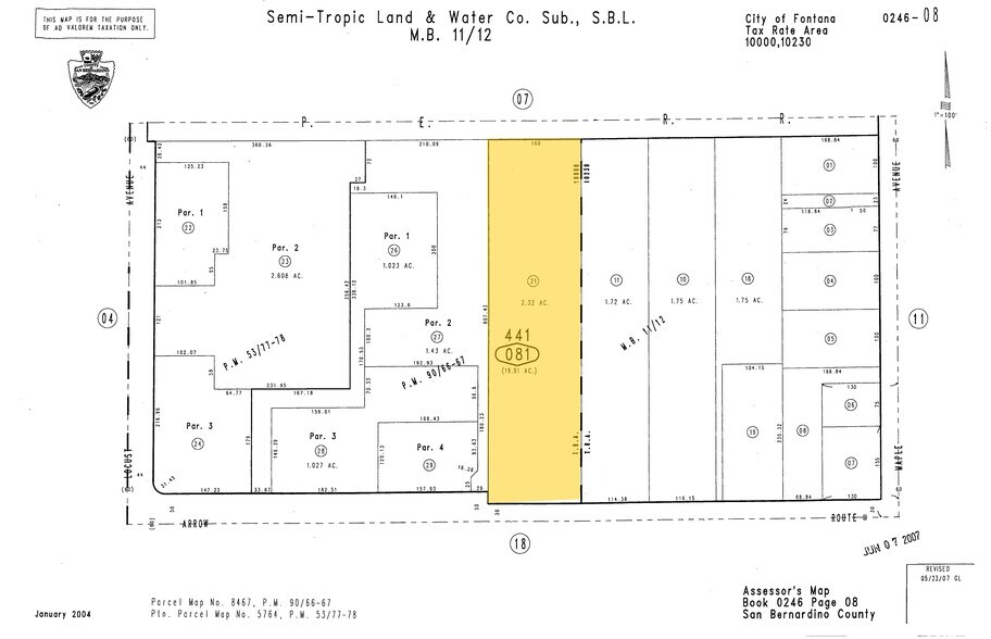 18100 Arrow Blvd, Fontana, CA à vendre - Plan cadastral – Image 3 sur 3