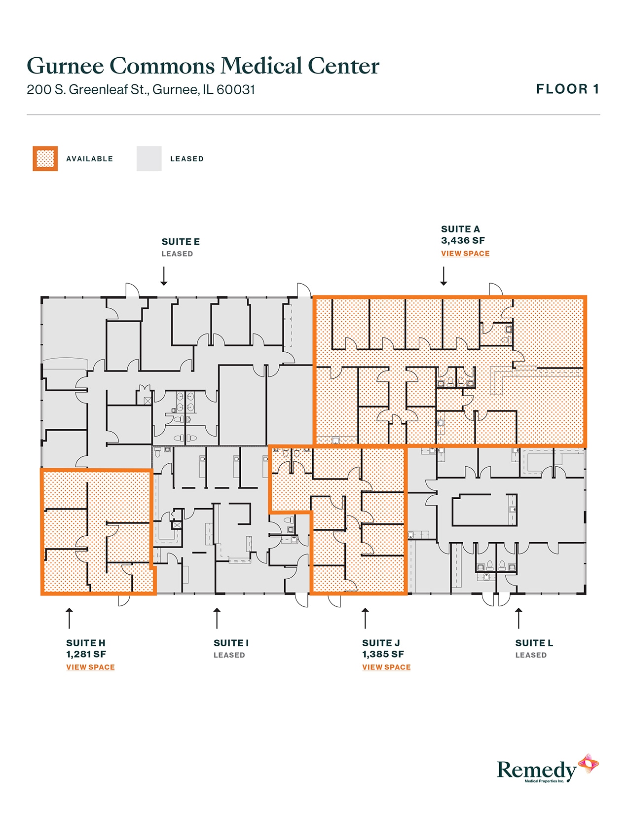 3 S Greenleaf Ave, Gurnee, IL à louer Plan d’étage– Image 1 sur 1