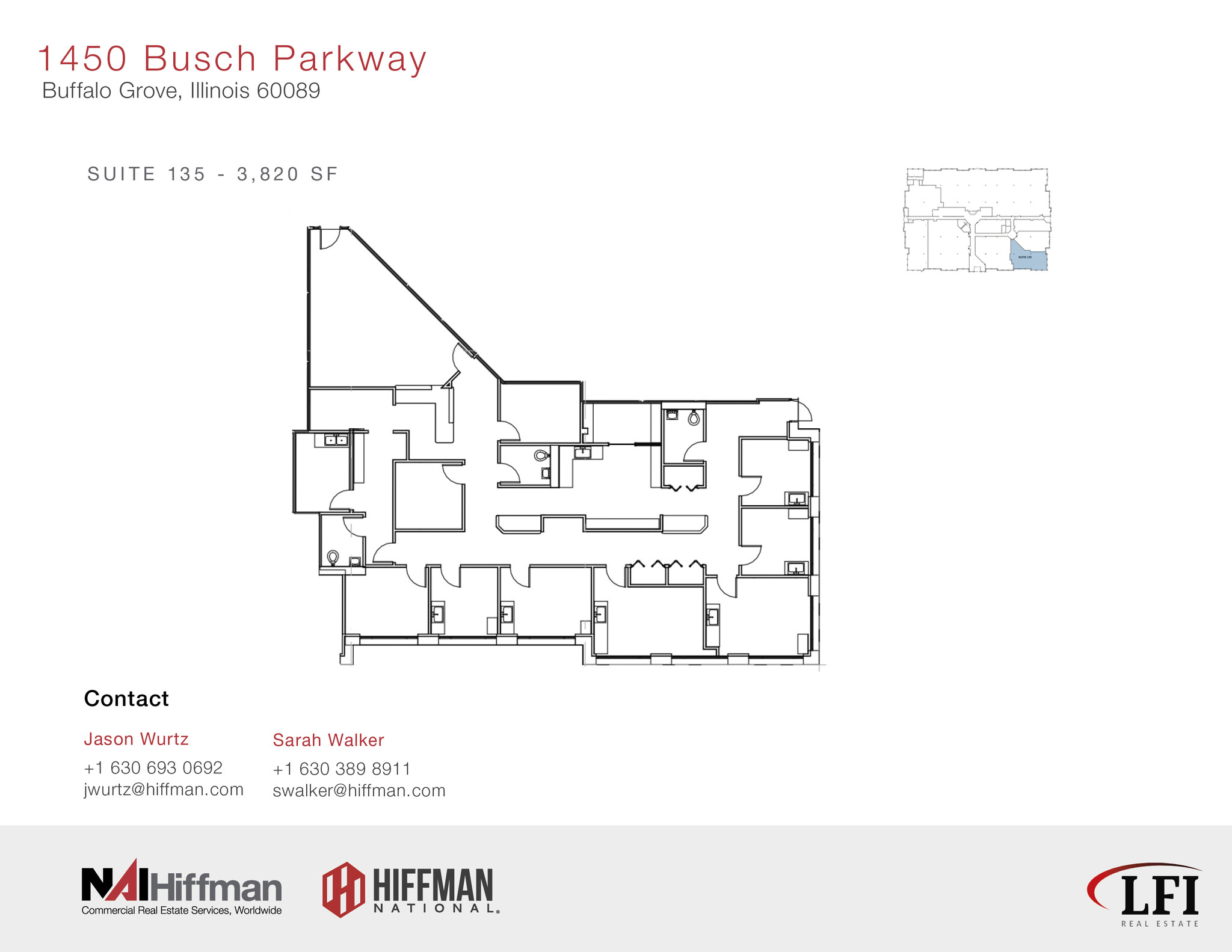 1450 Busch Pky, Buffalo Grove, IL à louer Plan d’étage– Image 1 sur 2
