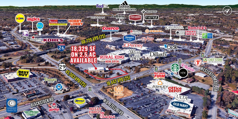 205 W Blackstock Rd, Spartanburg, SC à louer - Aérien – Image 2 sur 4