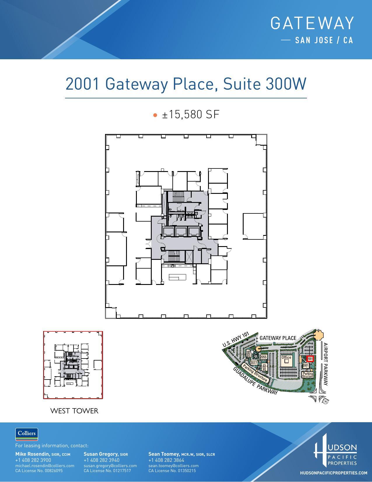2033 Gateway Pl, San Jose, CA à louer Plan d’étage– Image 1 sur 1