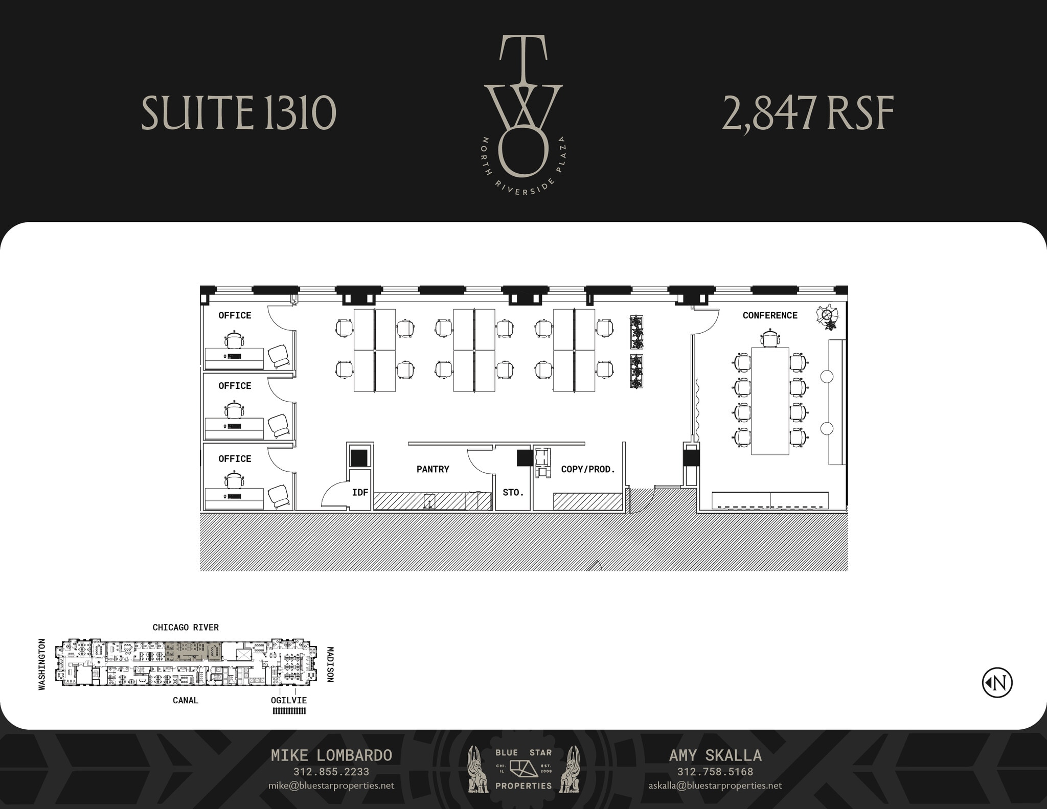 2 N Riverside Plz, Chicago, IL à louer Plan d’étage– Image 1 sur 1