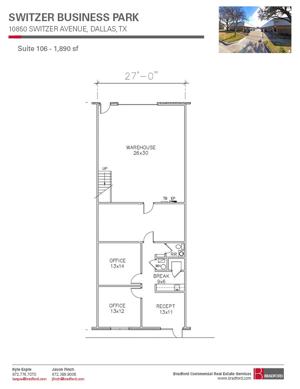 10930 Switzer Ave, Dallas, TX à louer Plan d’étage– Image 1 sur 1