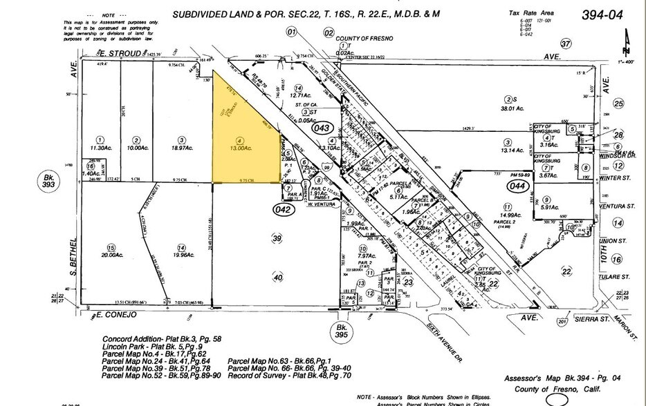 12239 E Stroud Ave, Kingsburg, CA à vendre - Plan cadastral – Image 3 sur 3