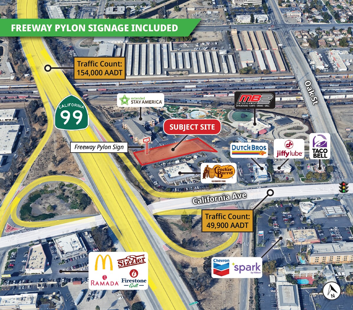 California Ave, Bakersfield, CA à louer Aérien– Image 1 sur 3