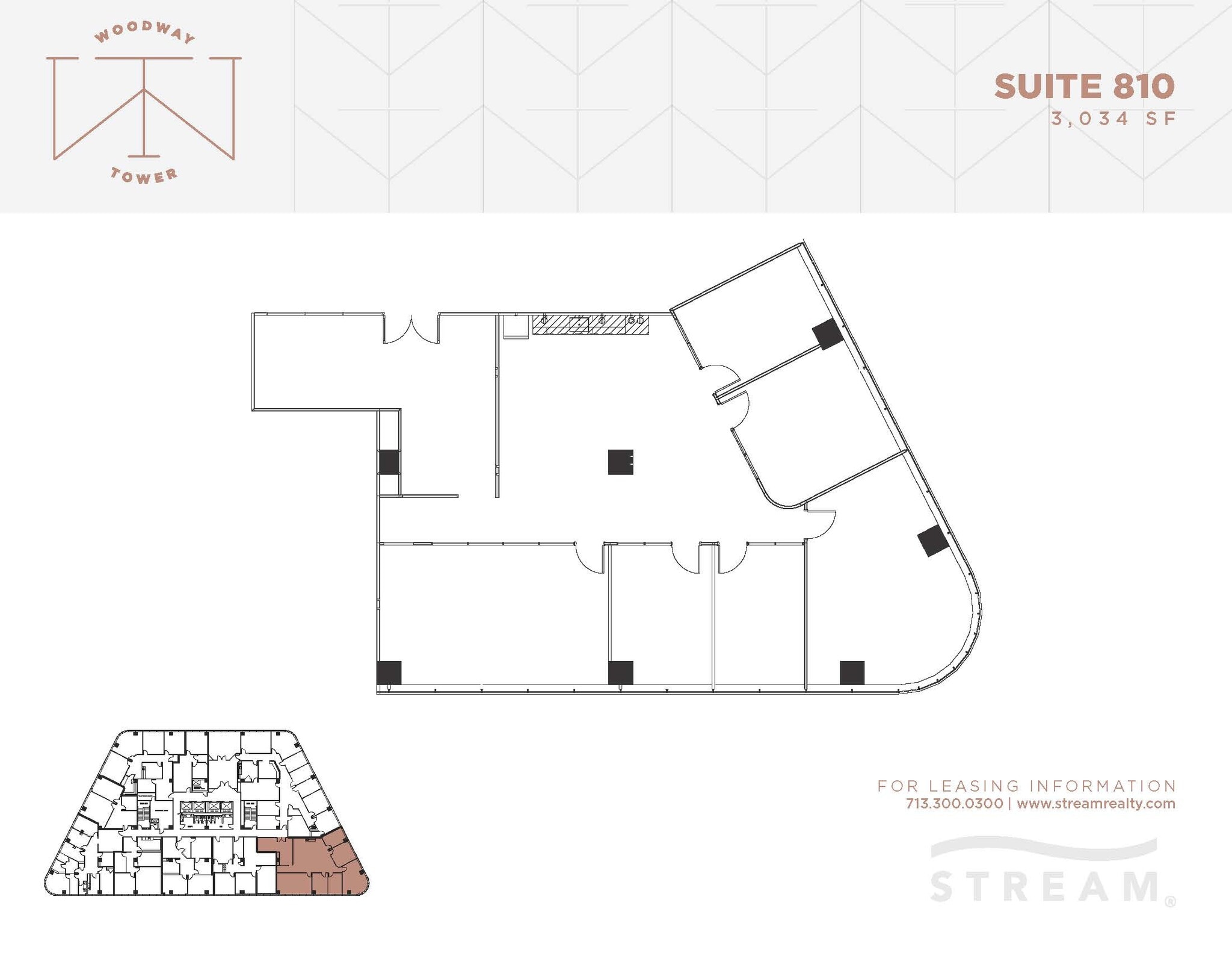 6363 Woodway Dr, Houston, TX à louer Plan d’étage– Image 1 sur 1