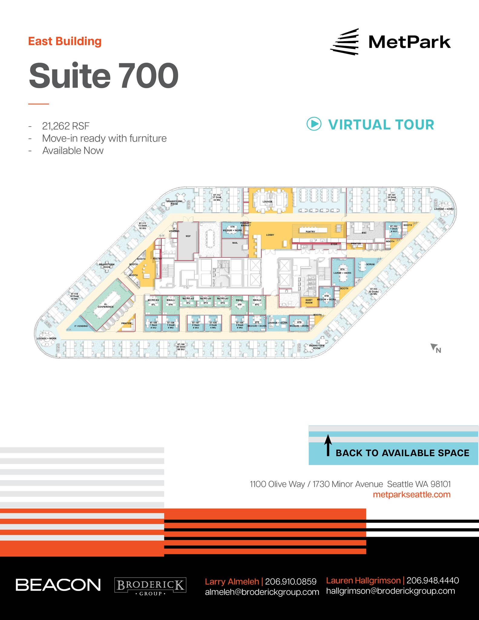 1100 Olive Way, Seattle, WA à louer Plan d’étage– Image 1 sur 1