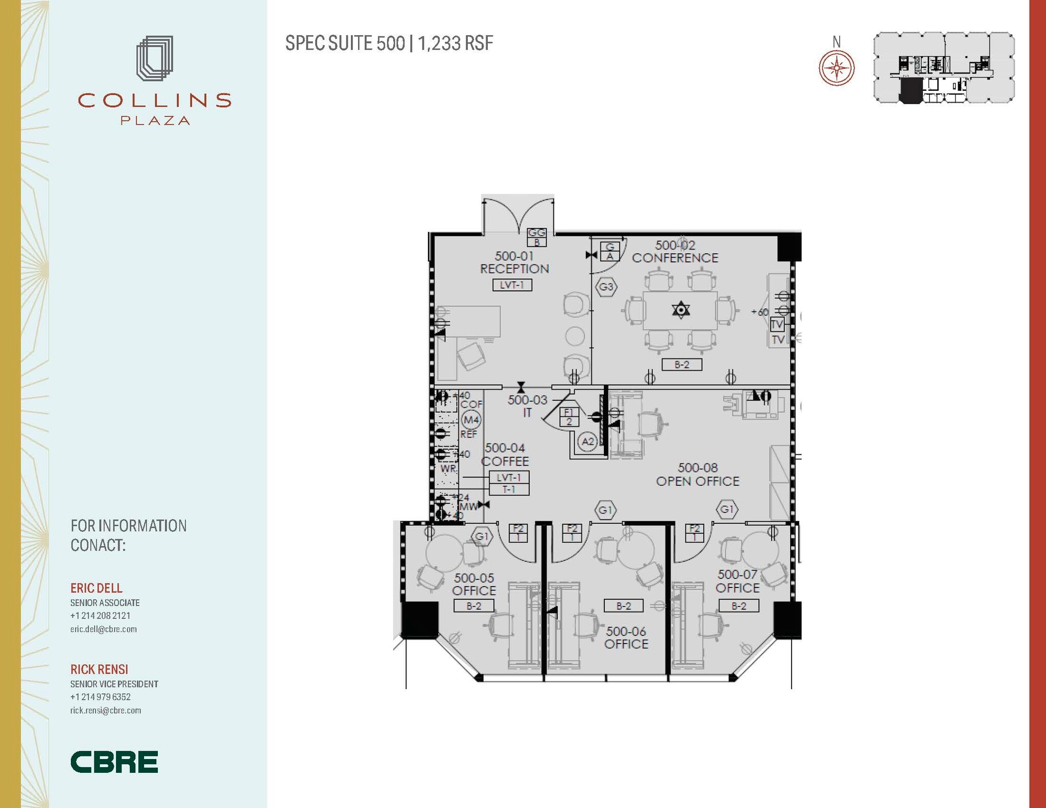 1755 N Collins Blvd, Richardson, TX à louer Plan d’étage– Image 1 sur 2