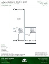 3100 Airway Ave, Costa Mesa, CA à louer Plan d’étage– Image 1 sur 1