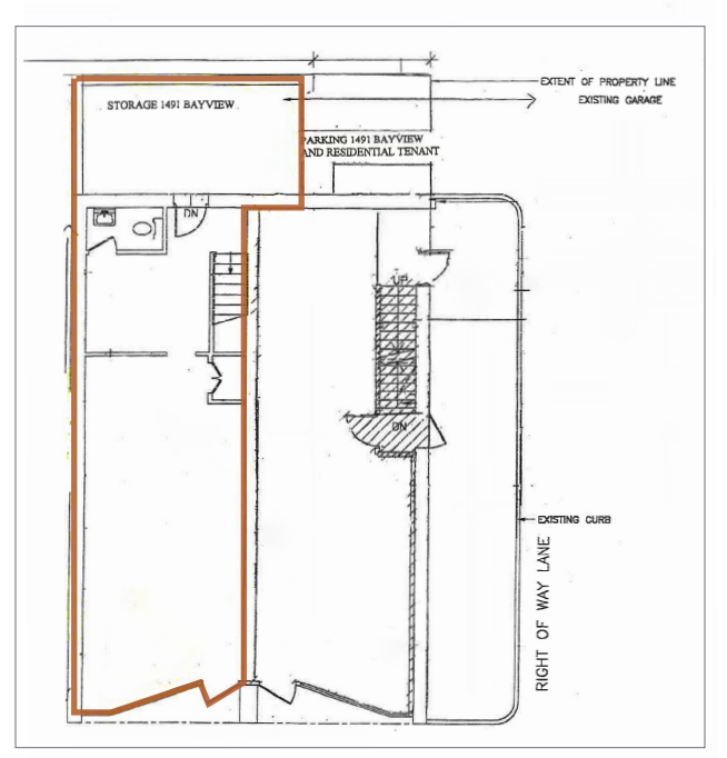 1489-1491 Bayview Ave, Toronto, ON à louer Plan d’étage– Image 1 sur 1