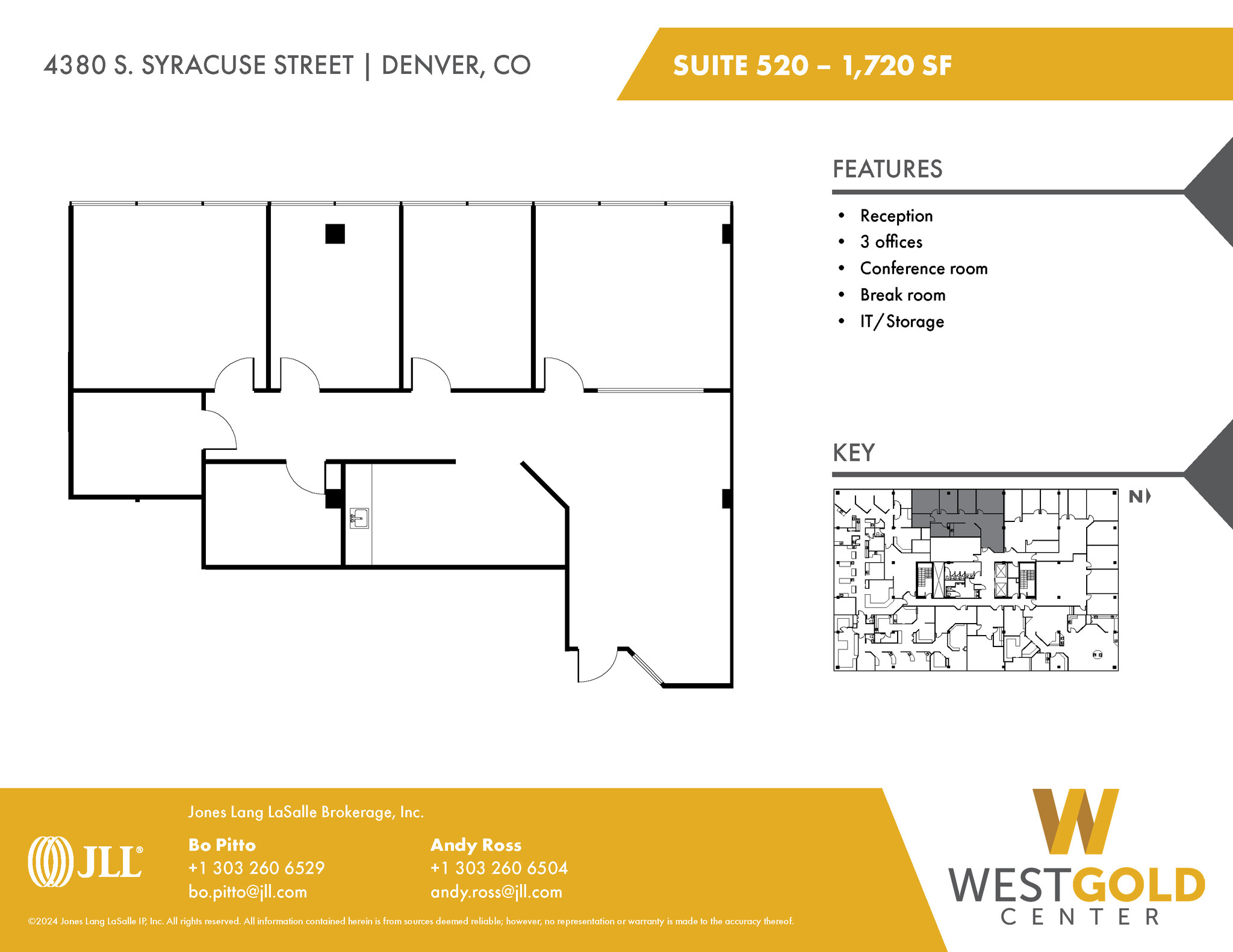 4380 S Syracuse St, Denver, CO à louer Plan d’étage– Image 1 sur 2