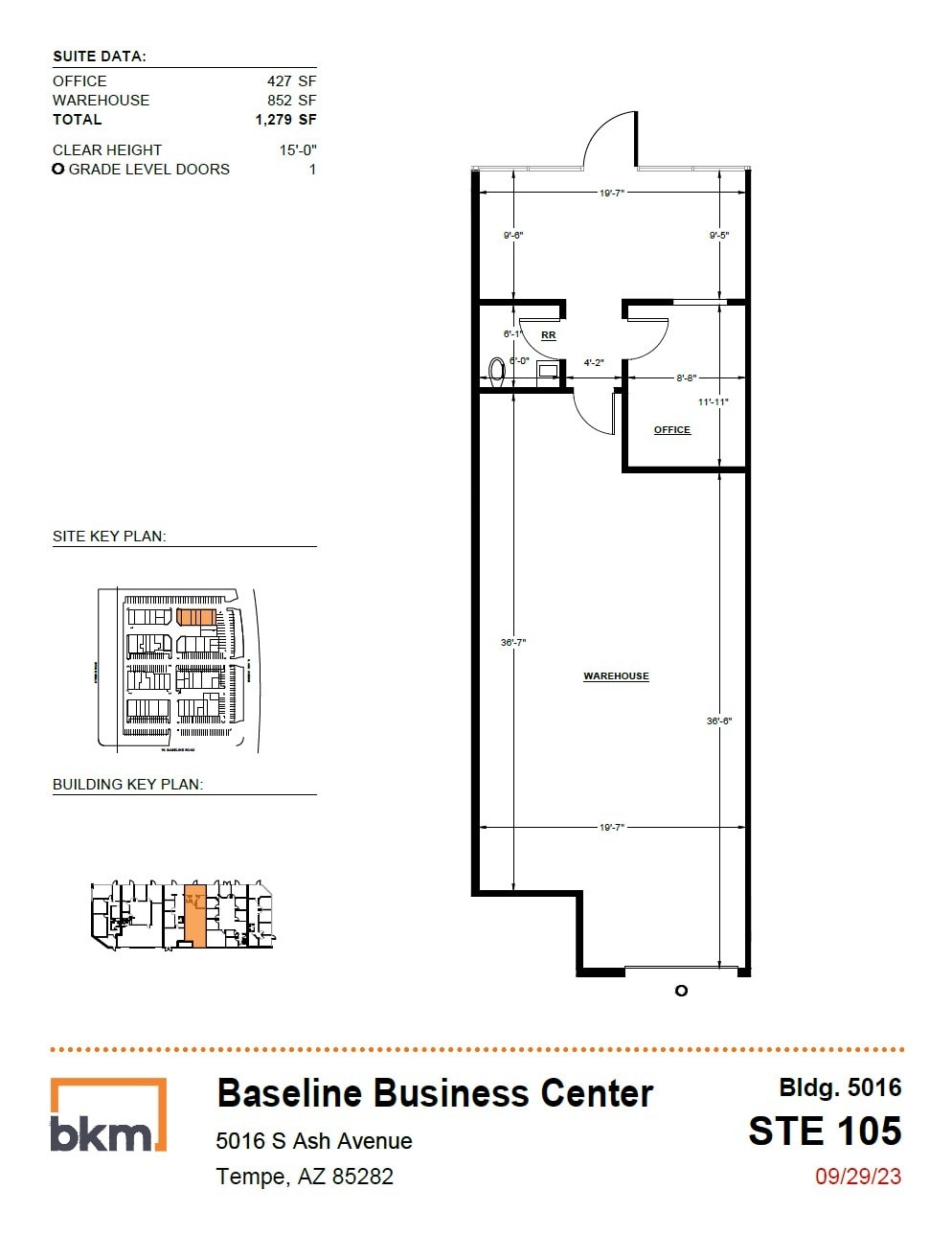 5024 S Ash Ave, Tempe, AZ à louer Plan d’étage– Image 1 sur 1