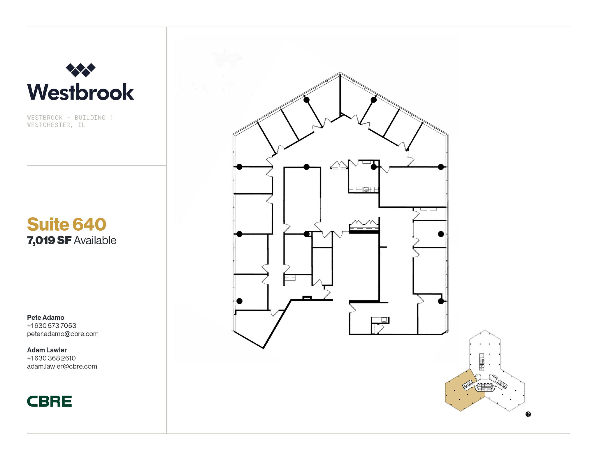 1 Westbrook Corporate Ctr, Westchester, IL à louer Plan d’étage– Image 1 sur 1