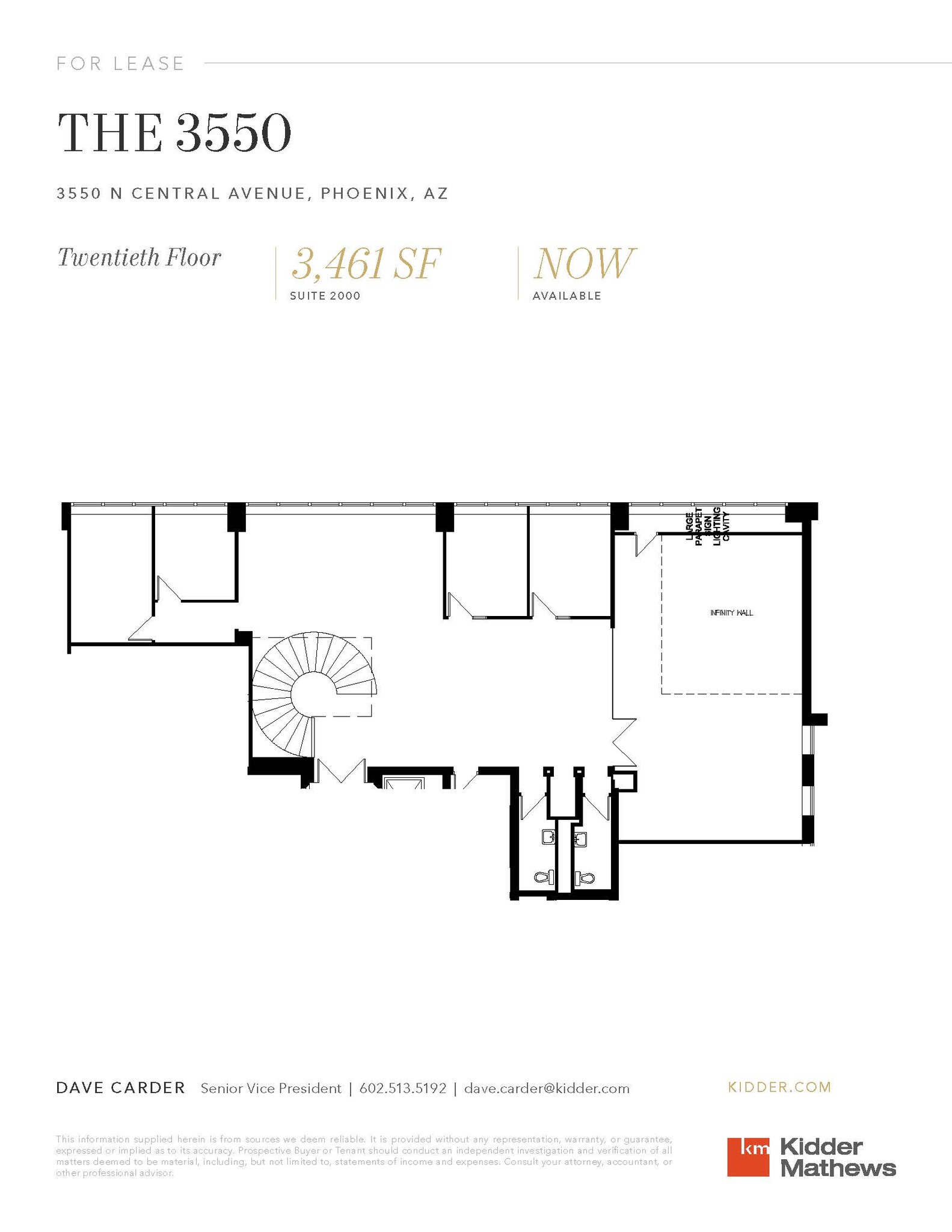 3550 N Central Ave, Phoenix, AZ à louer Plan d’étage– Image 1 sur 1