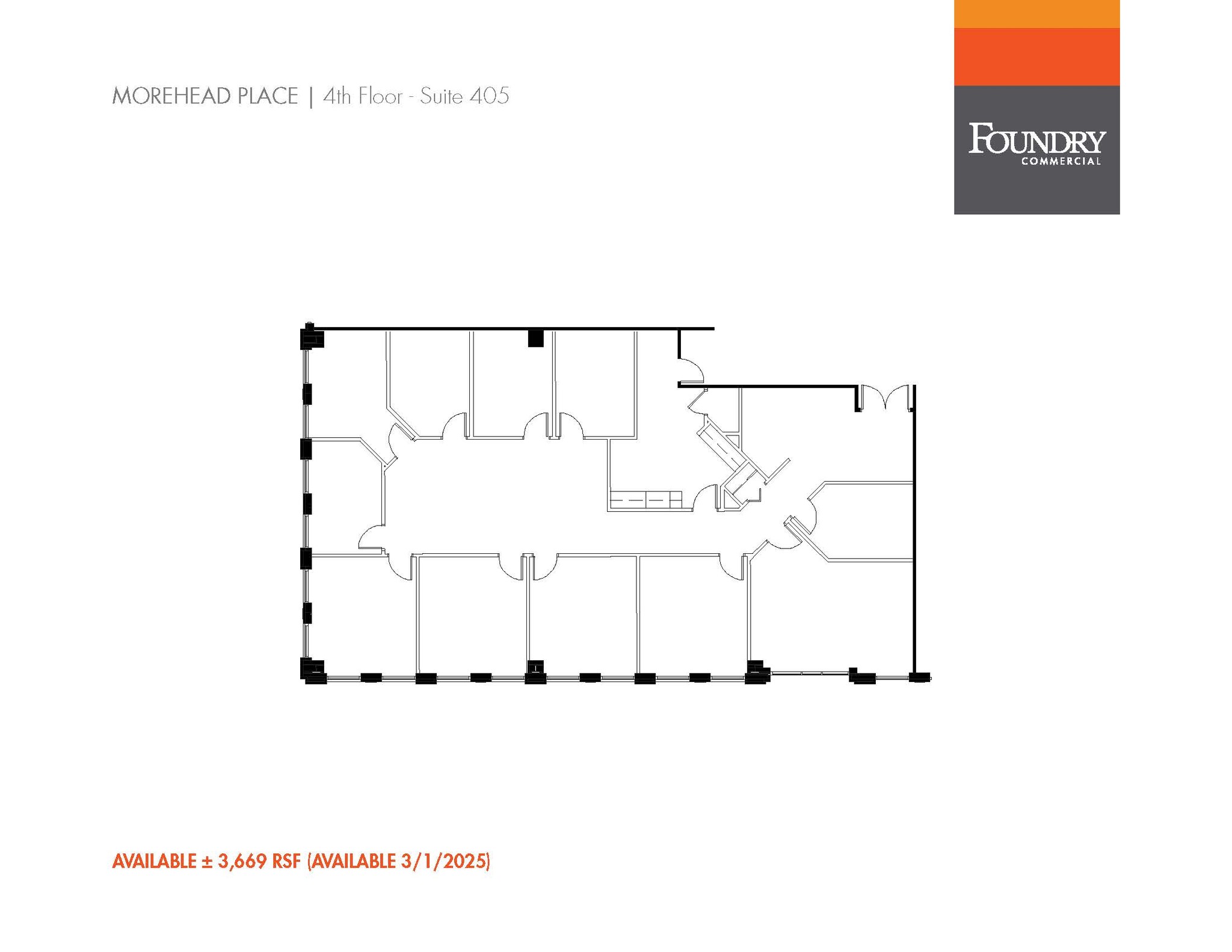 521 E Morehead St, Charlotte, NC à louer Plan d’étage– Image 1 sur 2