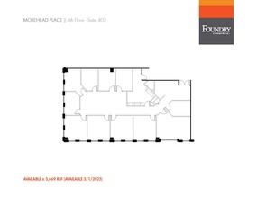 521 E Morehead St, Charlotte, NC à louer Plan d’étage– Image 1 sur 2