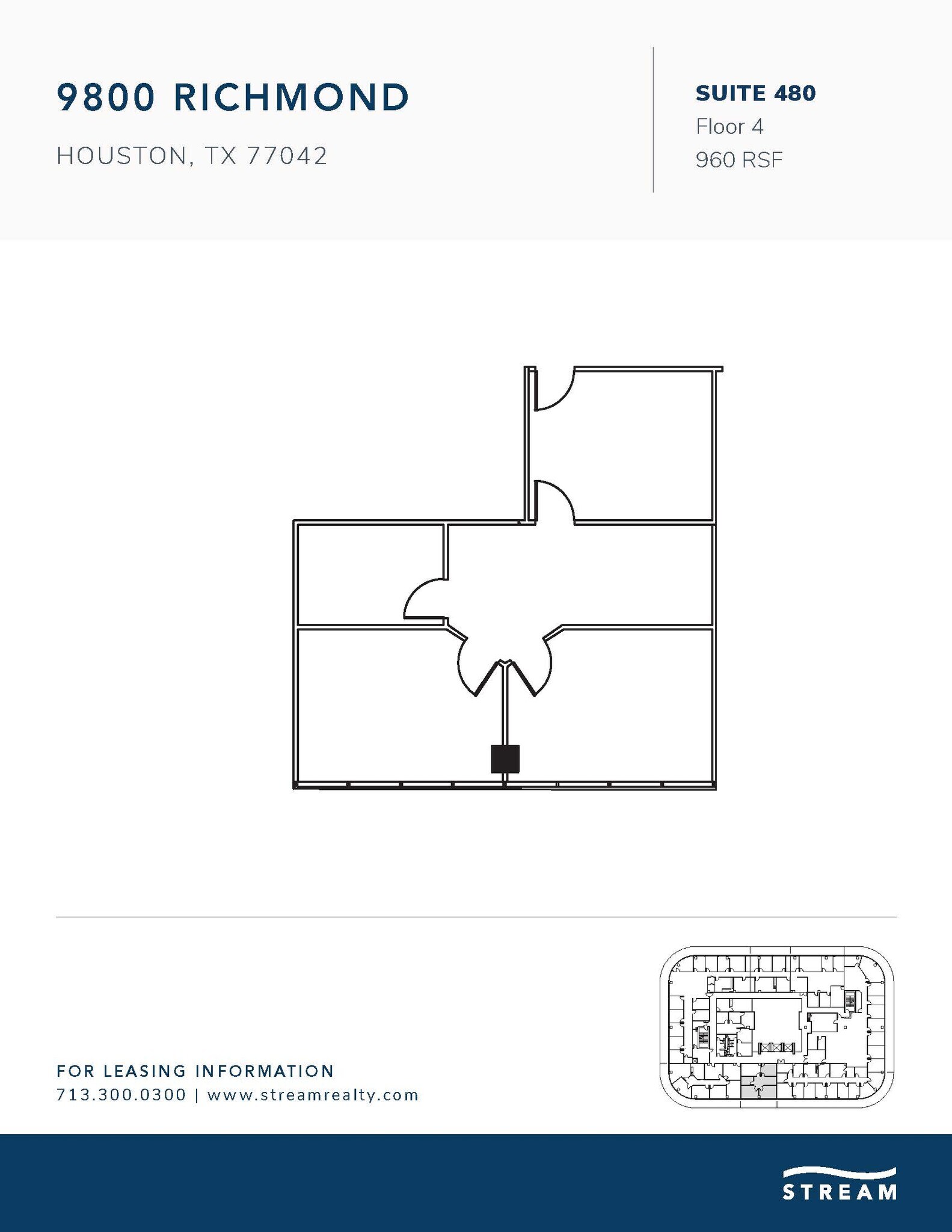 9800 Richmond Ave, Houston, TX à louer Plan d’étage– Image 1 sur 1