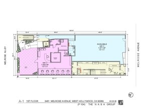 8461 Melrose Ave, West Hollywood, CA à louer Plan d’étage– Image 1 sur 1