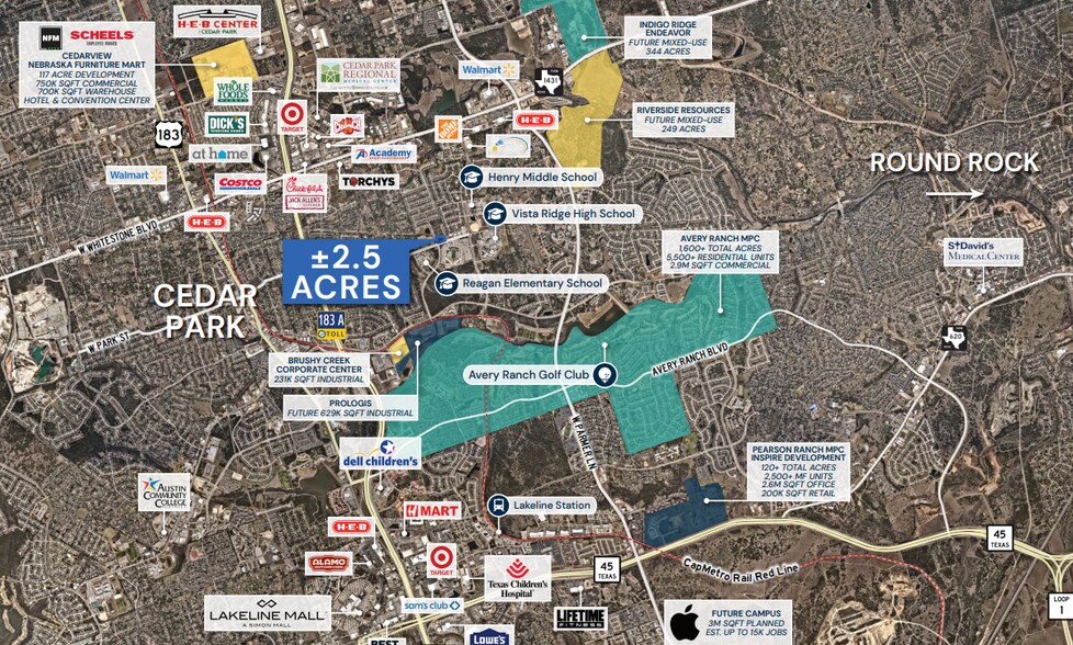 2001 E Park St park, Cedar Park, TX à vendre - Aérien – Image 2 sur 2