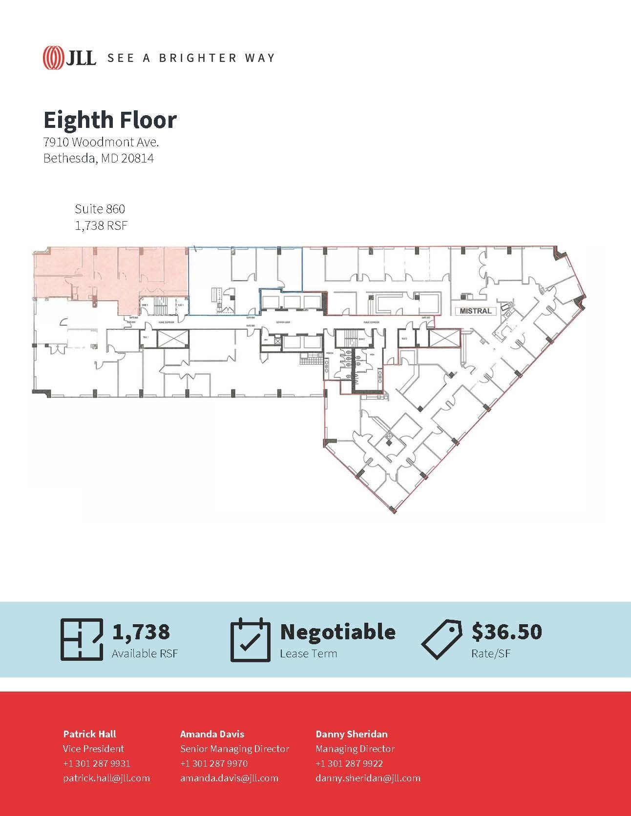 7910 Woodmont Ave, Bethesda, MD à louer Plan d’étage– Image 1 sur 1