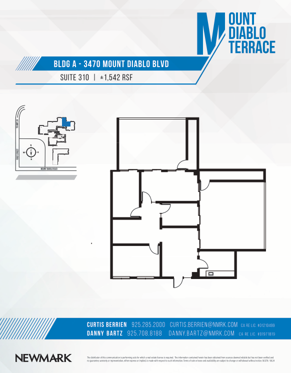 3470 Mt Diablo Blvd, Lafayette, CA à louer Plan d’étage– Image 1 sur 1