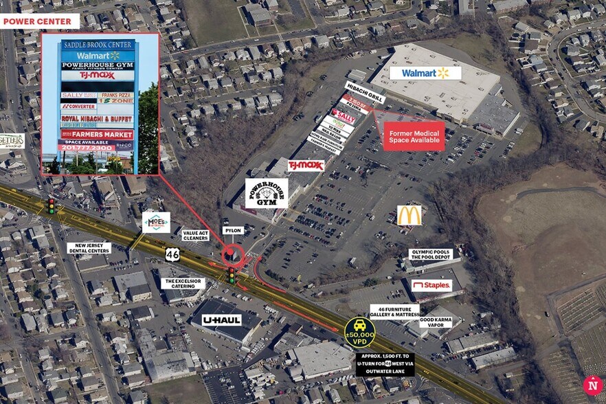 189 W Route 46, Saddle Brook, NJ à louer - Aérien – Image 3 sur 3