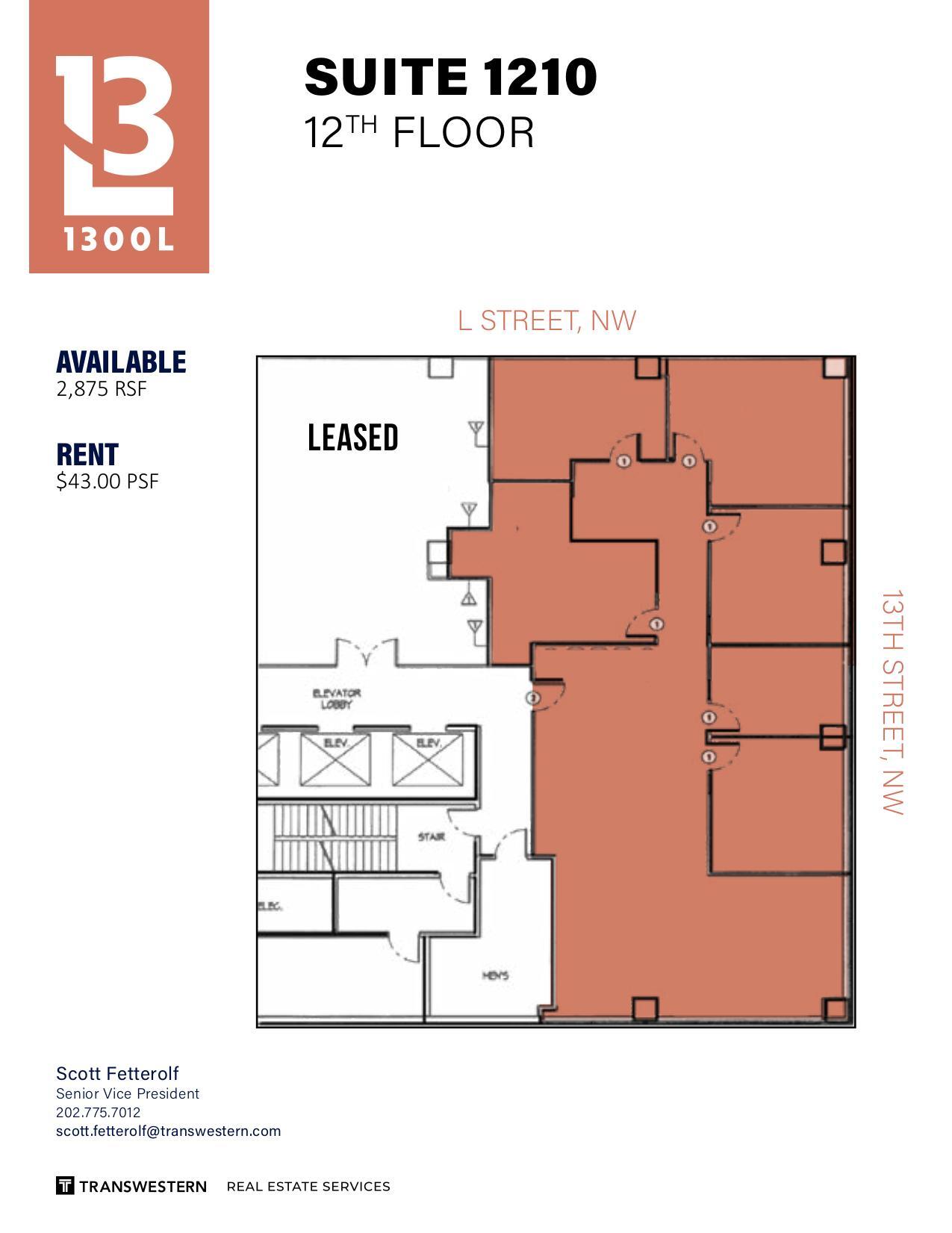 1300 L St NW, Washington, DC à louer Plan d’étage– Image 1 sur 1
