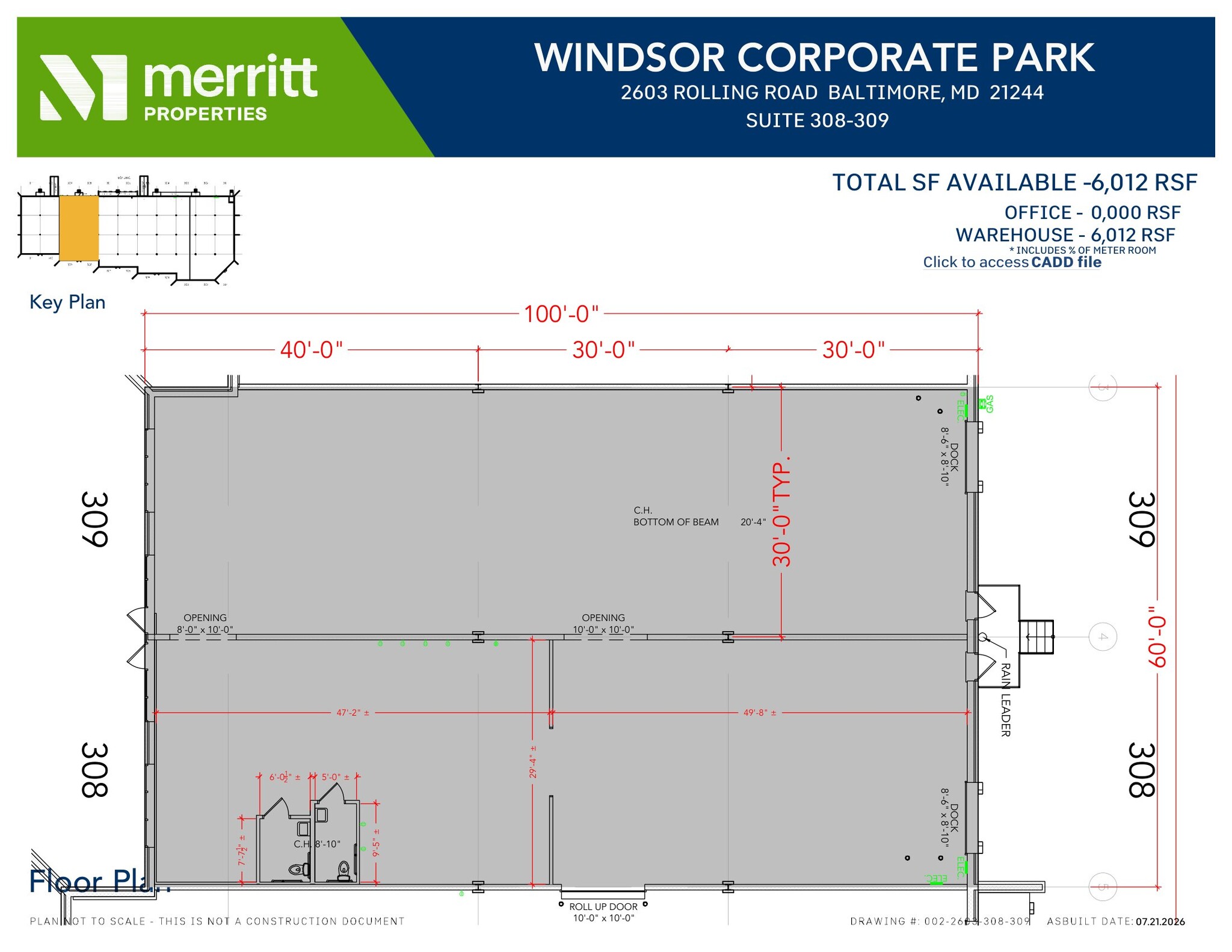 2601 N Rolling Rd, Windsor Mill, MD à louer Plan d’étage– Image 1 sur 2