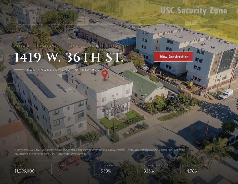 1419 W 36th St, Los Angeles, CA à vendre - Photo de l’immeuble – Image 1 sur 11