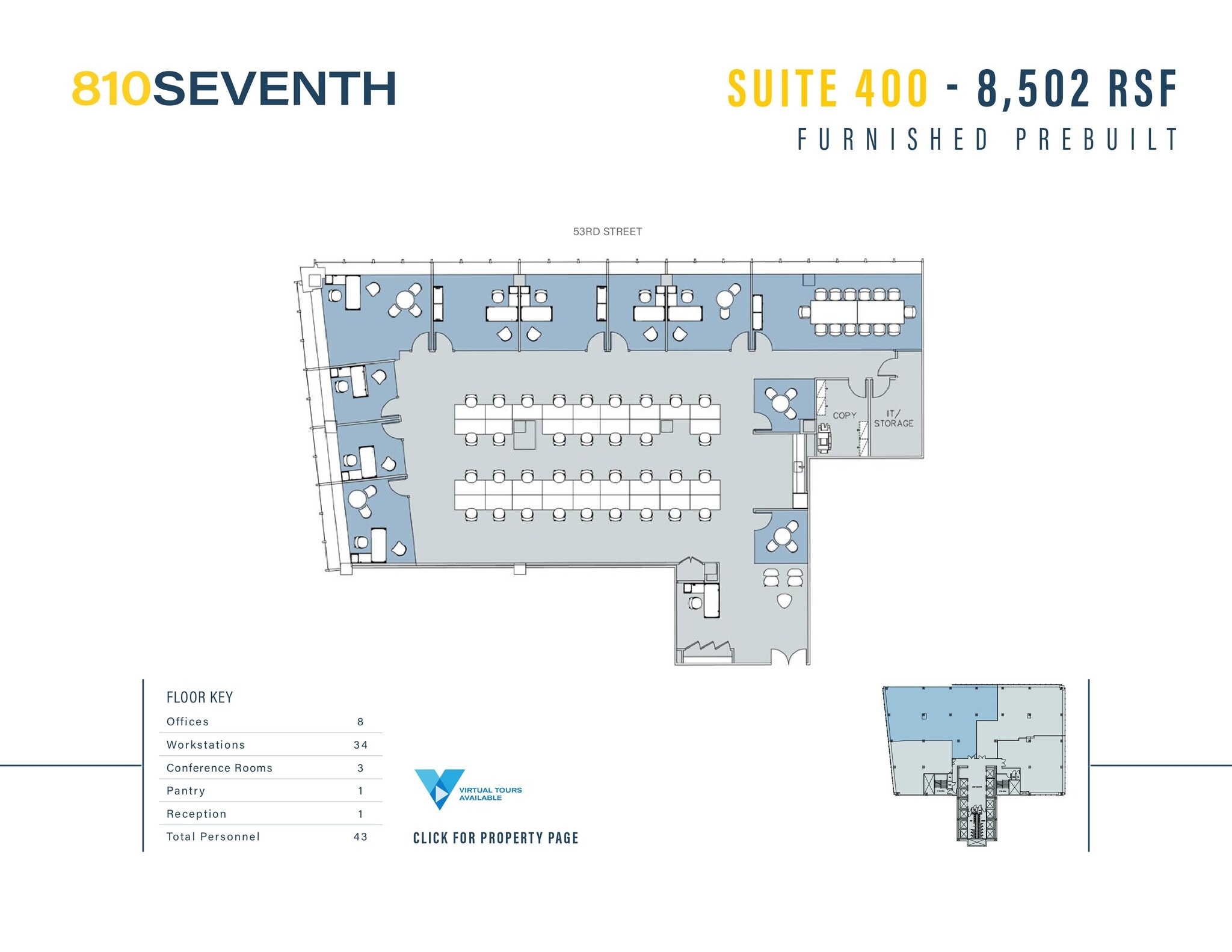 810 Seventh Ave, New York, NY à louer Plan d’étage– Image 1 sur 1
