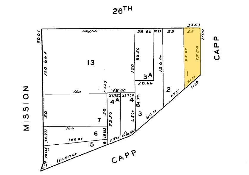3353 26th St, San Francisco, CA à louer - Plan cadastral – Image 2 sur 2