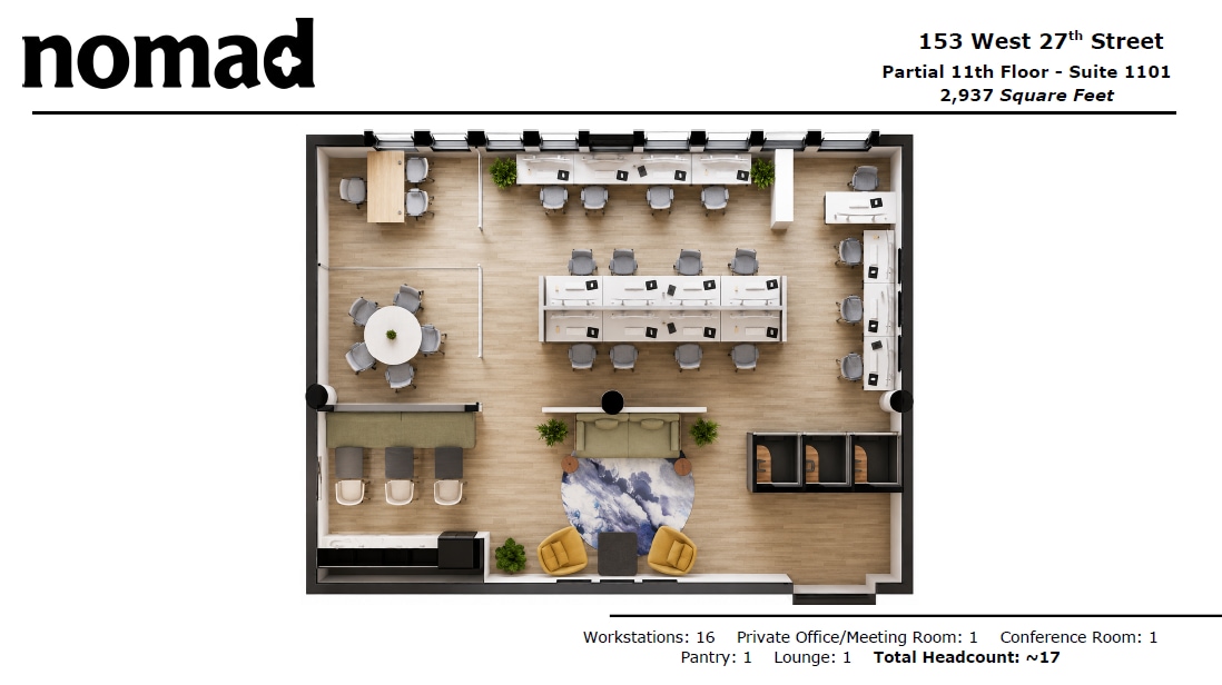 153 W 27th St, New York, NY à louer Plan d’étage– Image 1 sur 4