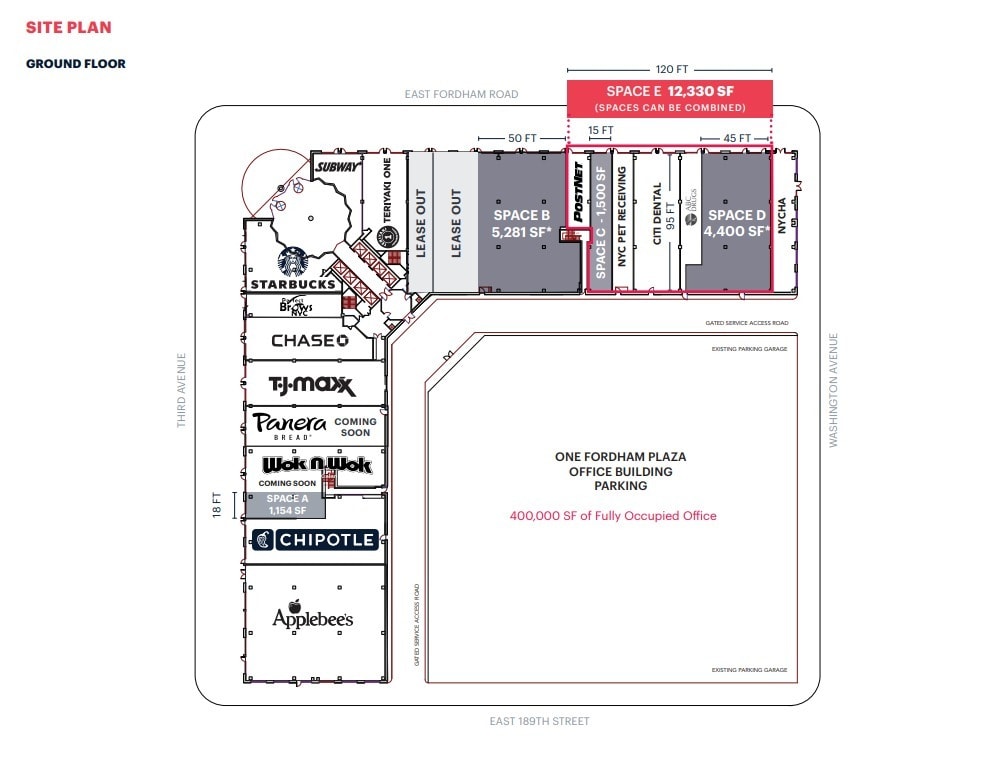 1 Fordham Plz, Bronx, NY à louer Plan d’étage– Image 1 sur 1