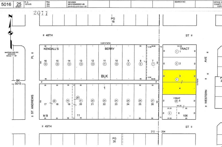 4813-4819 S Western Ave, Los Angeles, CA à vendre - Plan cadastral – Image 2 sur 2