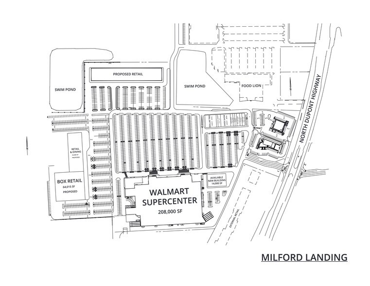 937-945 N Dupont Hwy, Milford, DE à louer - Plan de site – Image 3 sur 3