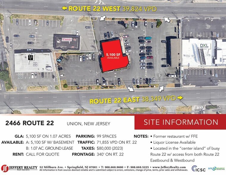 2466 Route 22, Union Township, NJ à louer - Aérien – Image 2 sur 5