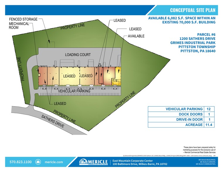 1200 Sathers Dr, Pittston, PA à louer - Plan de site – Image 1 sur 6