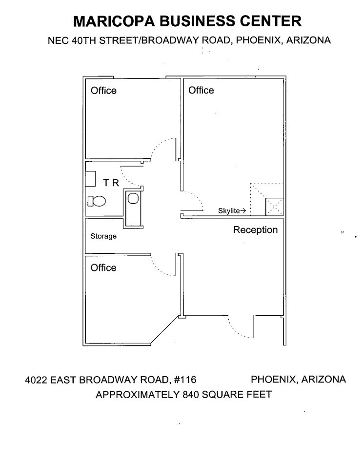 4014 E Broadway Rd, Phoenix, AZ à louer Plan d’étage– Image 1 sur 1