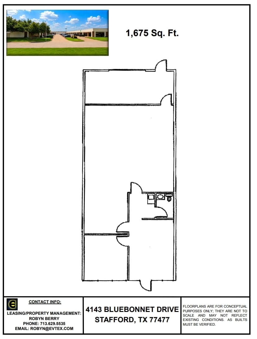 4133-4185 Bluebonnet Dr, Stafford, TX à louer Plan d’étage– Image 1 sur 1