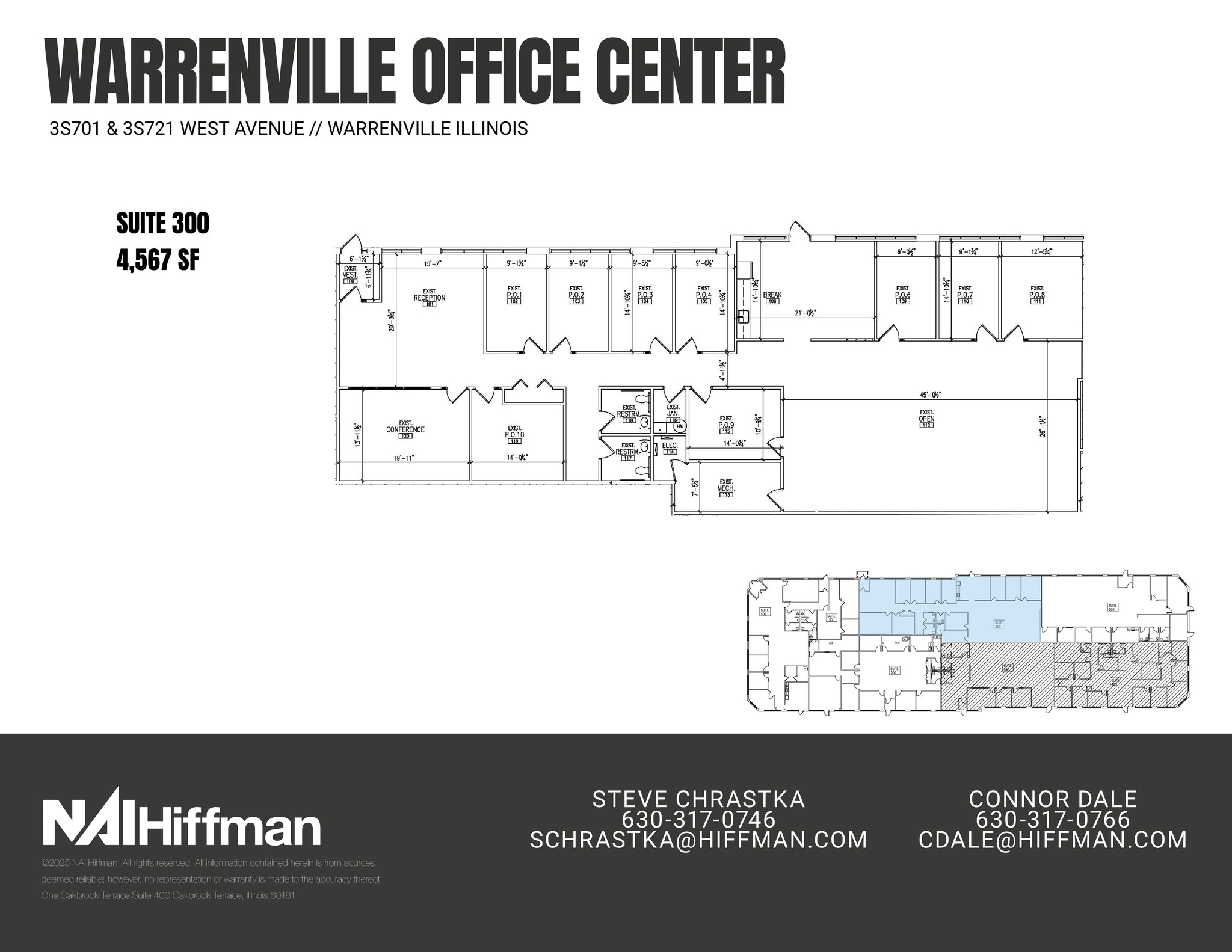 3S721 West Ave, Warrenville, IL à louer Plan d’étage– Image 1 sur 1
