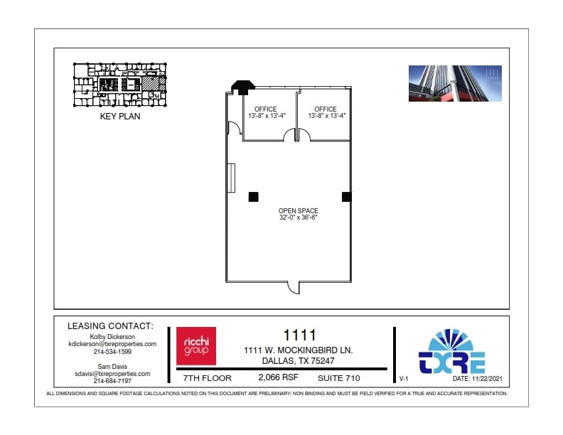 1111 W Mockingbird Ln, Dallas, TX à louer Plan d’étage– Image 1 sur 1