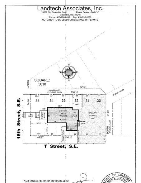 1610 T St SE, Washington, DC à louer - Plan de site – Image 3 sur 3